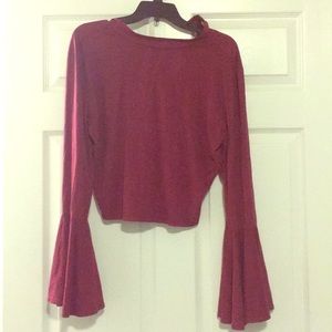 Cropped velvet top